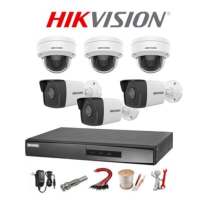 Trọn bộ 6 camera IP Hikvision 2MP Full HD 1080P